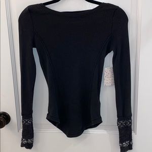 Black long sleeve Free people thermal shirt